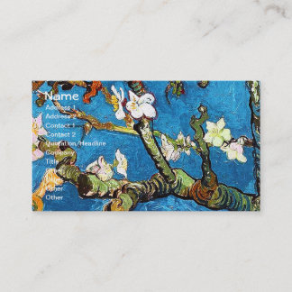 Cartão De Visita Blossoming Almond Tree Van Gogh Fine Art