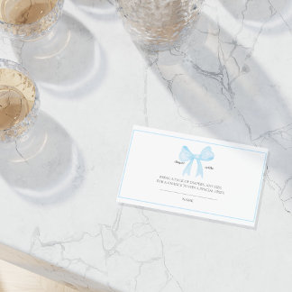 Cartão De Visita Blue Baby Shower Diaper Raffle Card – Printable