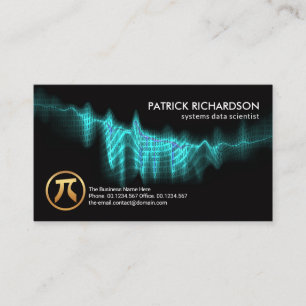 Cartão De Visita Blue Binary Codes Digital Wave Data Scientist