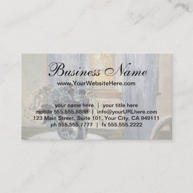 Cartão De Visita Blue Clematis no estúdio do artista, Anna Ancher (Frente)