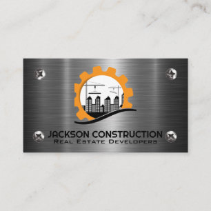 Cartão De Visita Blue Collar Construction Construtor Propriedad