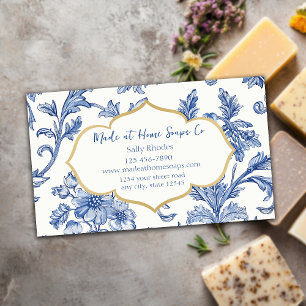 Cartão De Visita Blue Floral Handmade Soap Company