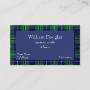 Cartão De Visita Blue & Green Douglas Scottish Tartan Xadrez Person