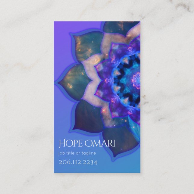 Cartão De Visita Blue Lotus Mandala (Frente)