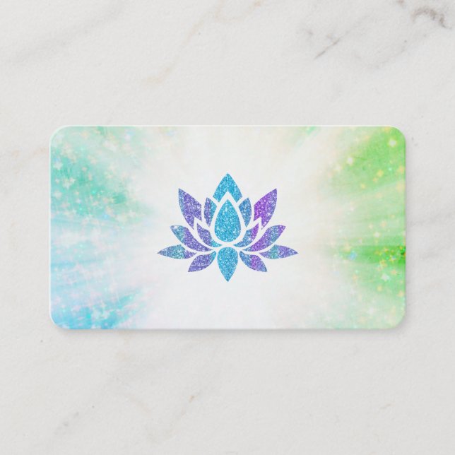 Cartão De Visita *~* Blue Purple Lotus Rays Reiki Energy Healing  (Frente)