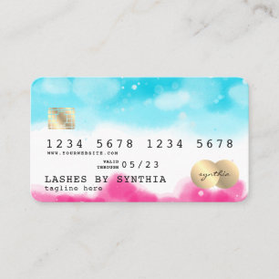 Cartão De Visita Blue Sky Ocean Watercolor Credit Card Summer Beach