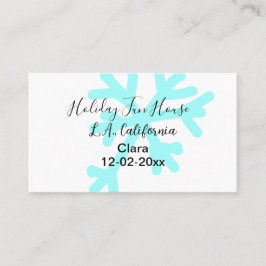 Cartão De Visita Blue snowflakes holiday camping house place date