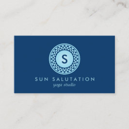 Cartão De Visita BLUE SUN LOGO MONOGRAM III para YOGA STUDIO