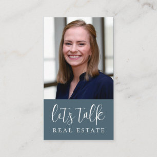 Cartão De Visita Blue Vamos Talk Real Estate Professional