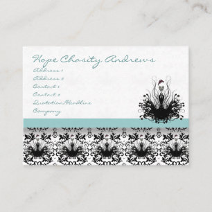 Cartão De Visita Blue Vintage Clothing Boutique Fashion Diva Damask