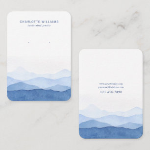 Cartão De Visita Blue Watercolor Mountain Jewelard Card