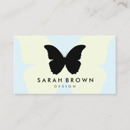 Cartão De Visita Blue & Yellow Butterfly | Elegant Professional