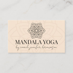 Cartão De Visita Blush Beige Espiritual Yoga Mandala