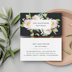 Cartão De Visita Blush Bloom Modern Watercolor Floral