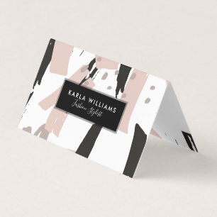 Cartão De Visita Blush Crash Modern BrushStrokes Composição