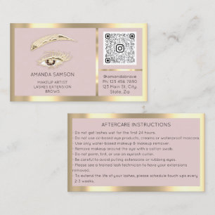 Cartão De Visita Blush de Código Qr de Microlâmina de Eyelash Casta