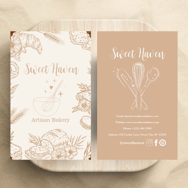 Cartão De Visita Blush de Cozinhar Mínimo Elegante Compartimento Ut (Criador carregado)