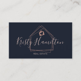 Cartão De Visita Blush do Marinho do Realtor Profissional de Imóvei