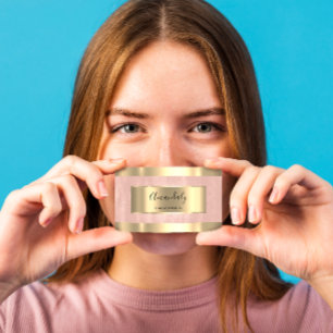 Cartão De Visita Blush Dourado com estrutura Elegant Professional M