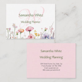 Cartão De Visita Blush Garden Watercolor Personalized Stationery