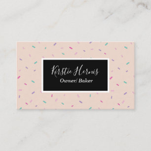 Cartão De Visita Blush Pink Bakery Chef Moderno
