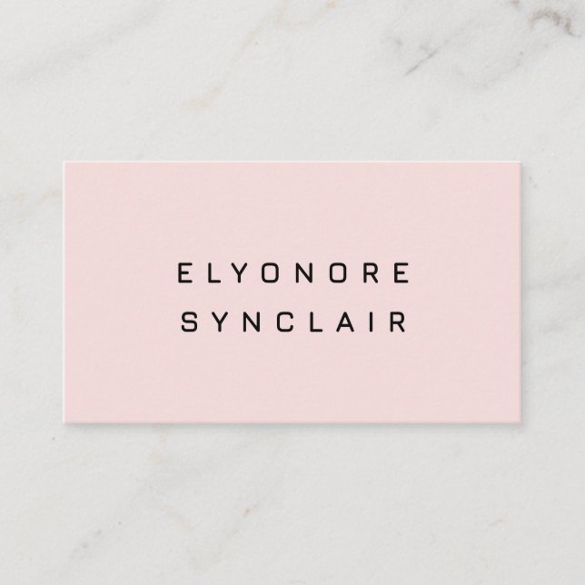 Cartão De Visita Blush Pink Black Script Lashes (Frente)