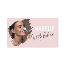 Blush Pink Black Script Photo Makeup