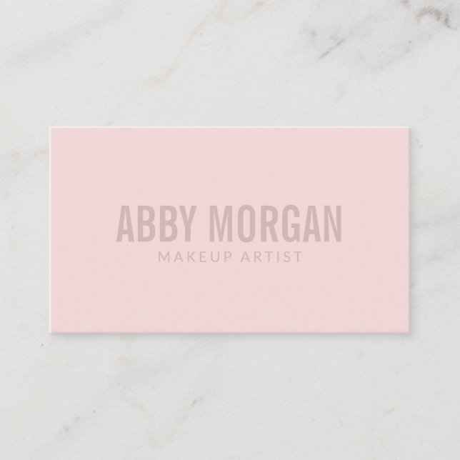 Cartão De Visita Blush Pink Modern Makeup (Frente)