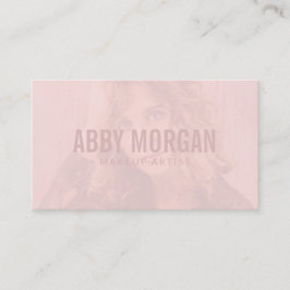 Cartão De Visita Blush Pink Modern Photo Makeup Business Card