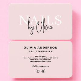 Cartão De Visita Blush Pink Nail Technician