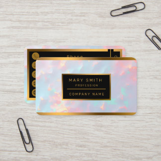 Cartão De Visita Blush Pink Soft Mint Gold Luxury Modern Collection