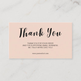 Cartão De Visita Blush Review Request Thank You Card QR Business
