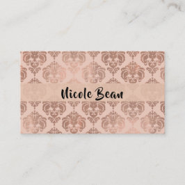 Cartão De Visita Blush Rosa Dourado Rosa Glam Moderno Damask
