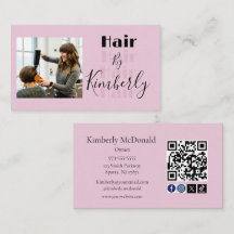 Blush Rosa Script Ícone Social Código QR Foto Cabe