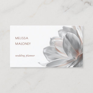 Cartão de Visita Blush Silver Magnolia Branco