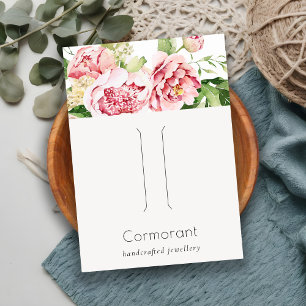 Cartão De Visita Blush Watercolor Peony Floral Hairclip