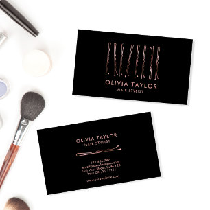 Cartão De Visita Bobby Pins Hair Stylist Hair Salon Hairdresser