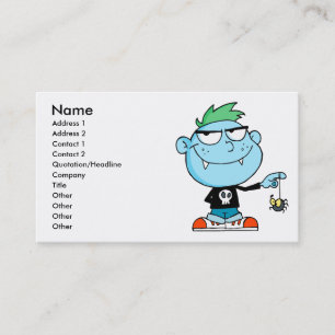 Cartão De Visita bobo engraçado, personagem de desenho animado de 