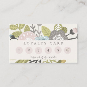 Cartão De Visita Boca-branca Pastel Blush Blue Floral 6 Punch Leald