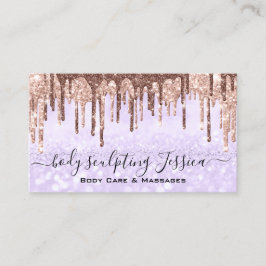 Cartão De Visita Body Care esculpindo logotipo QRCode Roxo