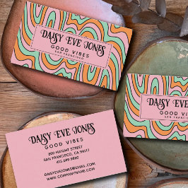 Cartão De Visita Boho Abstrato Retro