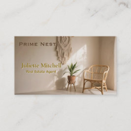 Cartão De Visita Boho Aesthetic Real Estate Agent Business Card