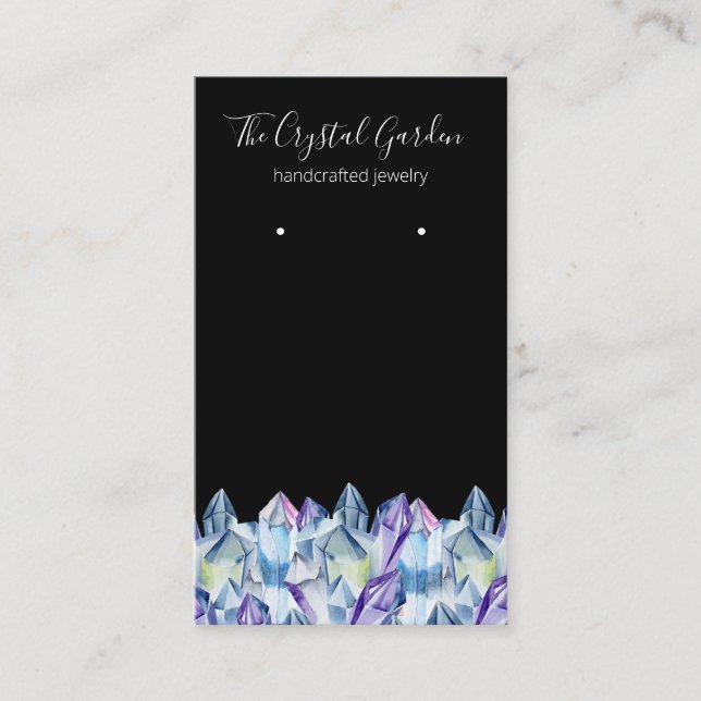 Cartão De Visita Boho Ametist Espiritual Cristais Orelhando Joias (Frente)