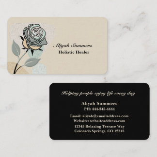 Cartão De Visita Boho Artistic Rose Meditative Business Card