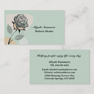 Cartão De Visita Boho Artistic Rose Meditative Business Card