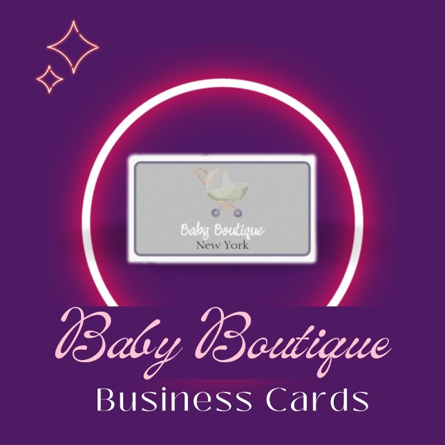 Cartão De Visita Boho Baby Carruagem Boutique Nova York (Baby Boutique Business Cards)