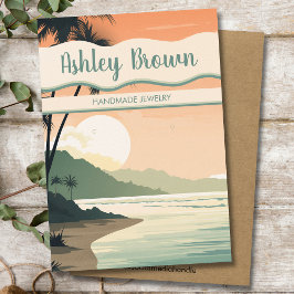 Cartão De Visita Boho Beach Terracotta Earring Jewelry Display Chic