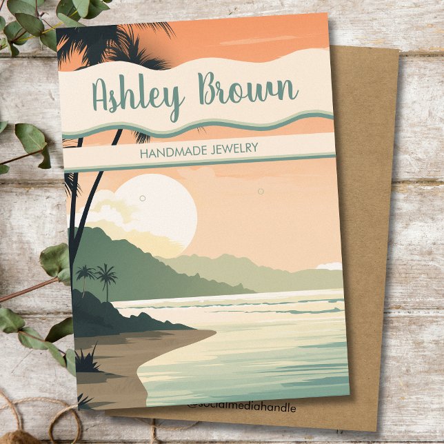 Cartão De Visita Boho Beach Terracotta Earring Jewelry Display Chic (Criador carregado)
