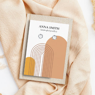 Cartão De Visita Boho Beige Earthy Modern Stud Earring