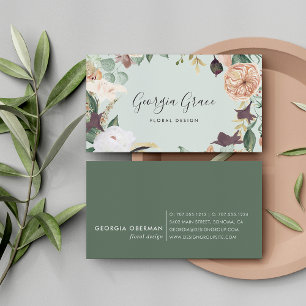 Cartão De Visita Boho Blooms Watercolor Floral